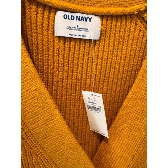NWT Old Navy Shaker-stitch Cardigan in Mustard Yellow Womens Size Large - Picture 5 of 9